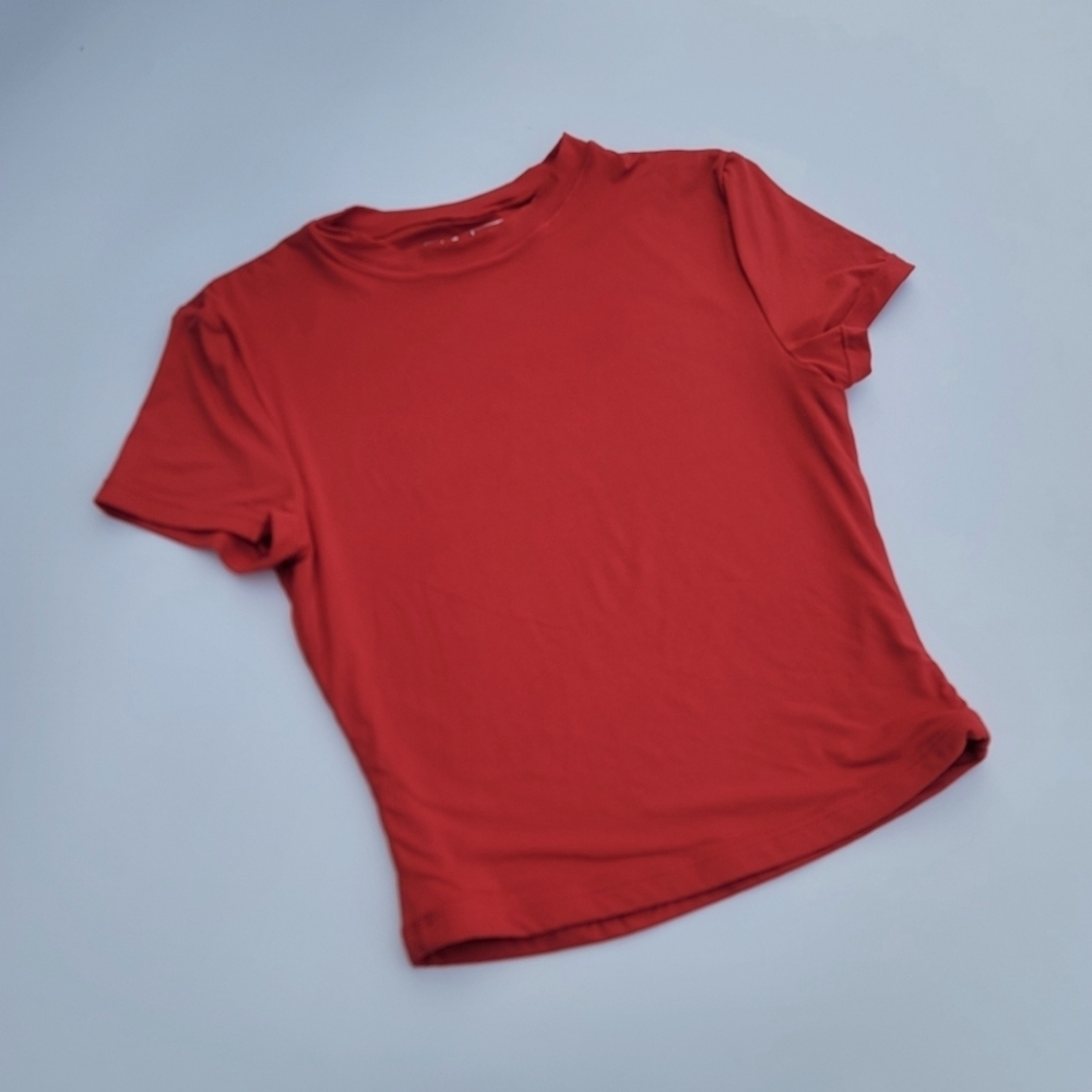Pedigree ButterSoft Baby Tee Crop Top | Red - Picture 2 of 9